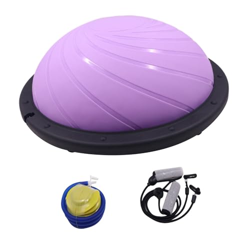 KESOTO Pelota de Equilibrio Media Esfera de Estabilidad de Balance Balón de Gimnasia Portátil de PVC Y PP Adecuado para Ejercicios de Y Pilat, Púrpura Ligera