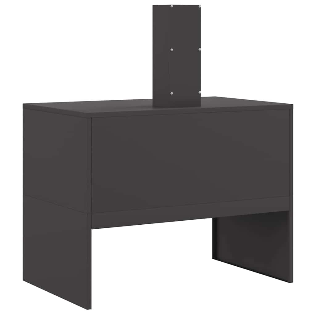 Chimenea negra de acero laminado en frío, 80 x 50 x 96 cm, con chimenea y ventilación, resistente a la intemperie para jardín, terraza, balcón, calor eficiente y llama elegante
