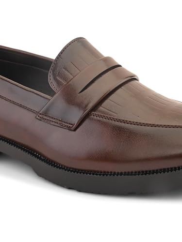 Image of STANPHORD Men Formal Loafer Shoes | PU Leatherette Slip-On Moccasins | Cushioned Anti-Slip | Office Business Casual (TPSL 25010)