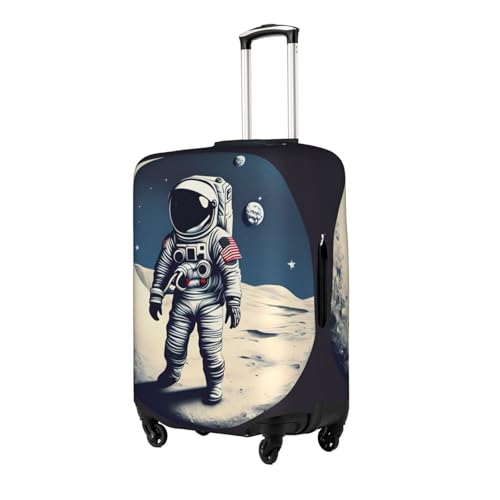 Astronaut On The Moon Tsa Approved Luggage Cover For 18-32 Inch Suitcases Scratch-Resistant Stretch Luggage Cover2