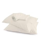 Purity Home Organic 100% Cotton King Size Sheets Set Ivory, Percale Weave 4-Piece King Bedding Set, Crisp, Cooling & Breathable Ivory Bed Sheets King Size, Fits Mattress Upto 16' Deep Pocket
