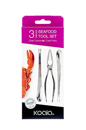 Koala Spain Lot de 3 couverts de fruits de mer (3 pièces), 1 tendeur, 2 fourchettes, acier inoxydable Cover