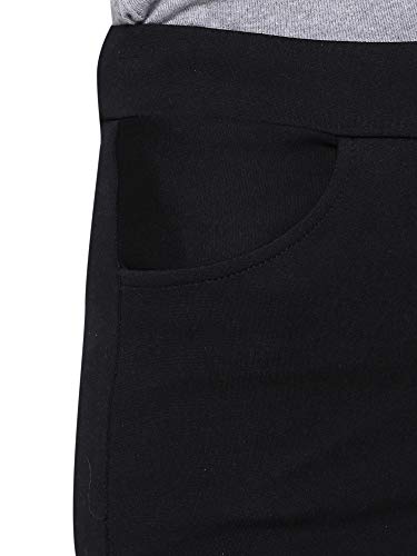 Image of ShopOlica Women's Solid Mini Pencil Skirt with Front Pockets