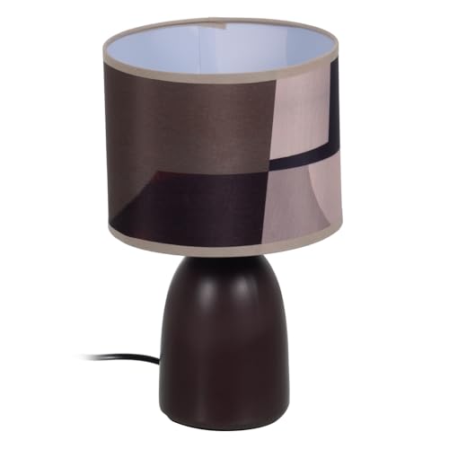 Lampe en céramique marron évite la lumière agressive design rétro 29.5 cm