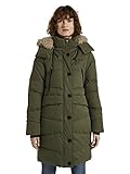 parka mit xxl fellkragen damen vier Taschen vorne  TOM TAILOR Damen Jacken Pufferjacke mit Fellkragen  Olive Night Green,M,13050,7000