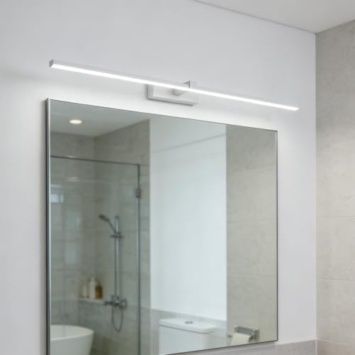 Aplique de pared lineal largo de 40cm en aluminio blanco con luz cálida 7