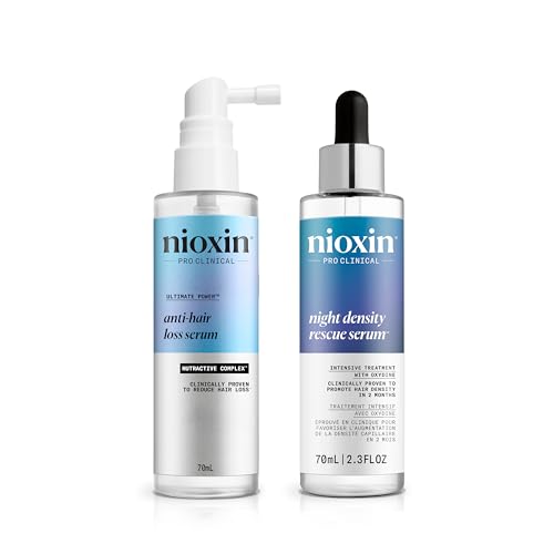 Nioxin - Pack Anticaída - Sérum Night Density Rescue (70ml) + Sérum Anticaída (70ml) - Tratamientos sin aclarado para fortalecer el cabello