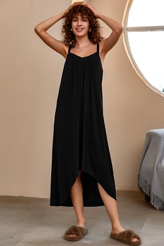 Ekouaer Women's Sleeveless Long Nightgown Full Slip Nightdress Soft Sleepdress V Neck Nightshirt3