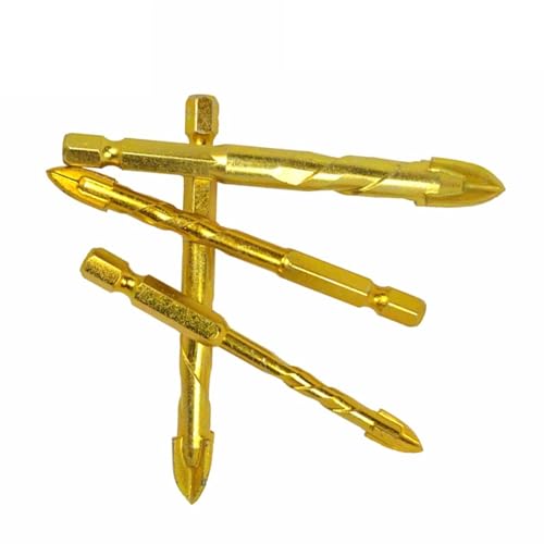 Foret de verre à pointe en croix et tige hexagonale pour une perforation stable