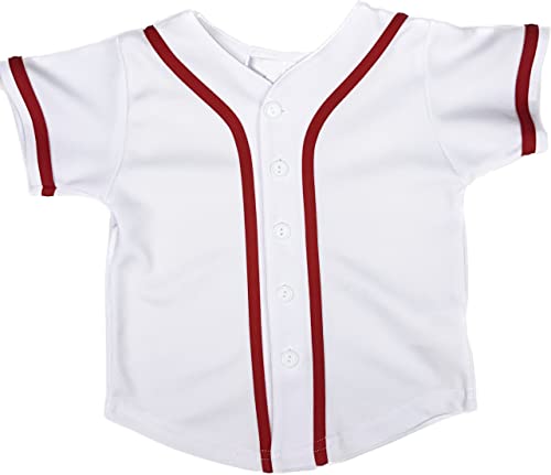 DIGITMON Camiseta infantil de beisebol com botões premium hip hop uniforme, Branco., 16 Years
