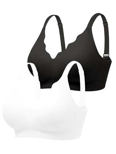 Image of Wireless Jelly Bras for Women No Underwire with Support - S-2XL Seamless Bralettes Everyday Comfort Tshirt Padded Bra