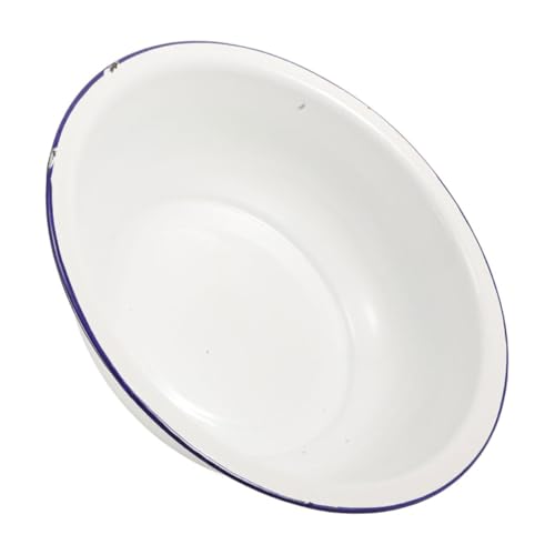 COLLBATH Bassine En Émail Blanc Vintage 34 Cm Seau à Pied Portable Pour Bain De Pieds Bain Relaxant Usage Domestique