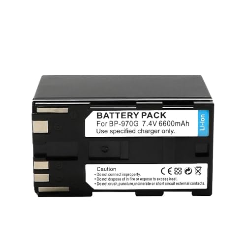 Batteria al litio: BP-975 BP 975 BP-945 6600mAh, compatibile con Canon, for EOS C100, EOS C100 Mark II, EOS C300, EOS C300 PL, GL2, XF100, XF105