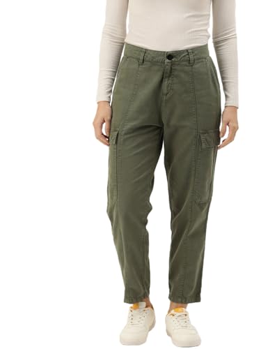 Image of IVOC Women Paneled Multi-Pocket 100% Cotton Cargo Pants