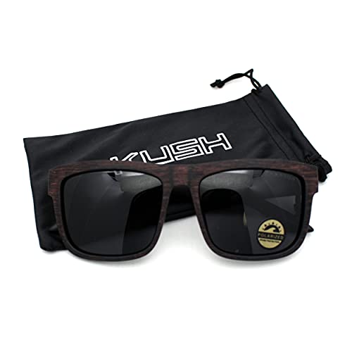 Image of SA106 Premium Kush Polarized Woodgrain Horn Rim Sunglasses