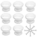 Changrongsheng 8 Pcs Blanc Boutons de Porte en Bois 33mm Bouton de Meubles Rond Boutons de Tiroir Unique Trou Boutons d’Armoire Solide avec vis pour Placard Armoire Cuisine Chambre d'Enfant