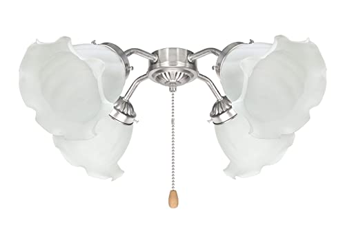 Image of Aspen Creative 23017-4A Transitional Frosted Ceiling Fan Glass Shade.2-1 /8 inchFitter.Size:5-1 /8 inchD x 5-1 /4 inchH.4Pcs /Pack