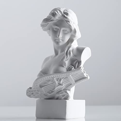Musical Greek Goddess Statue Decor,6 Inch Roman Bust Sculpture Home