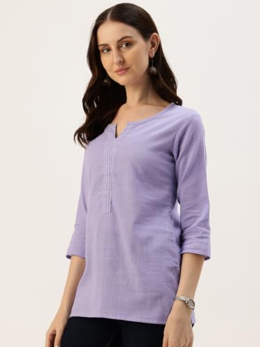 Image of Elegant Short Kurti for Women - 3 /4 Sleeves | Round Neck | (S to XXL)