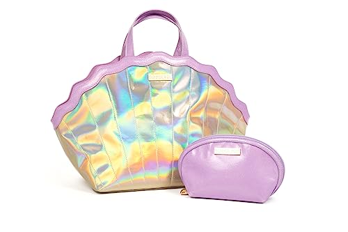 Glimmer Wish Mermaid Selfcare Keepall and Mermaid Purple Pearl Pouch, Travel Bag for Essentials and Small Cosmetic Bag, Gifts for Teens and Girls