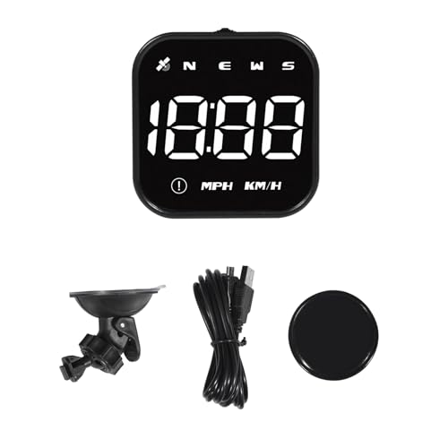 Car Head Up Display (HUD), GPS Speedometer with MPH/KMH, Compass &amp; Overspeed Alarm, Universal Fit for All Cars, Easy Installation