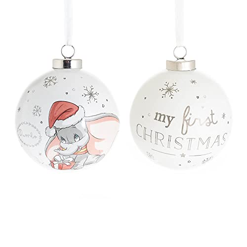 Widdop Disney My First Christmas Ceramic Bauble 80mm - Dumbo, Silver - Image 4