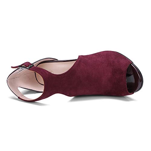 MIOKE Women's Sexy Stiletto High Heel Sandals T-strap Peep Toe Cutout Ankle Strap Party Dress Pump Shoes4