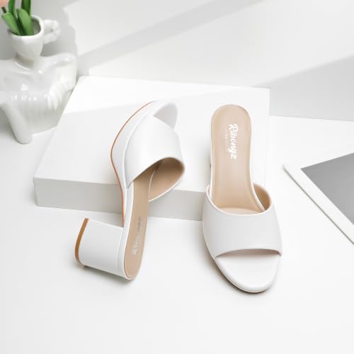 Image of RIBONGZ Block Heels Prom Heeled Sandals for Women Chunky Square Open Toe Strappy High Heels Ankle Strap Wedding Bridal Shoes High Heel Sandals for Party Dress