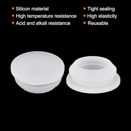 Image of MECCANIXITY 16pcs Silicone Snap in Locking Hole Plugs,13.5mm /0.5 Inch Mounting Diameter Narrow Groove Width 2mm Panel Seal Cover Round for Kitchen Bulkheads Waterproof Sealing Plugs Clear