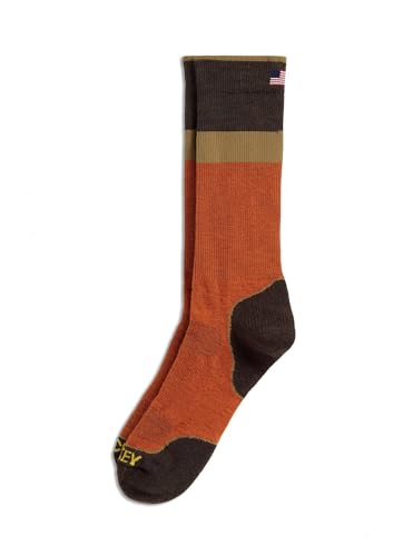 Jockey Men's Socks Made in America* Light Merino Wool Hiking Crew Sock, New Spice On Terra, 7-12