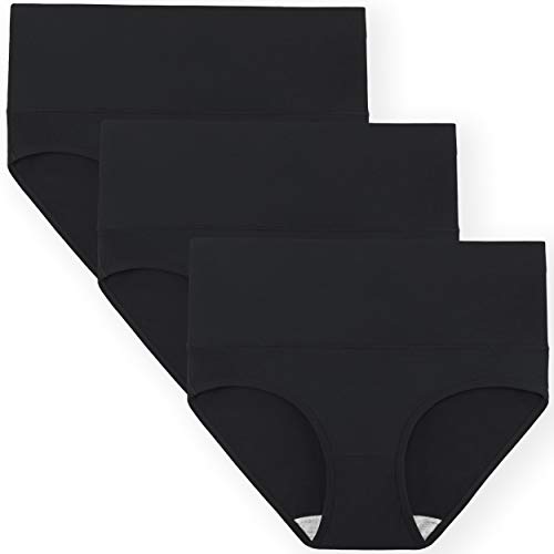 Image of Innersy Women's 5 Pack High Waist Tummy Control Solid Color Cotton Briefs Panties