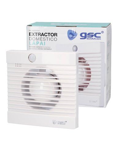 GSC Lapai Ventilateur d'extraction domestique avec détecteur de mouvement 15 W Ø 100 mm 80 m3/h