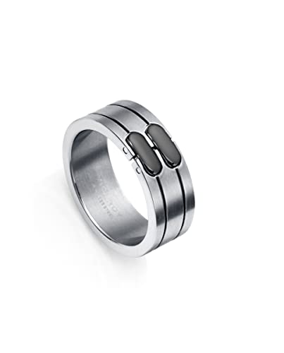 Bague Viceroy 75322A02200 en acier IP noir pour homme moderne