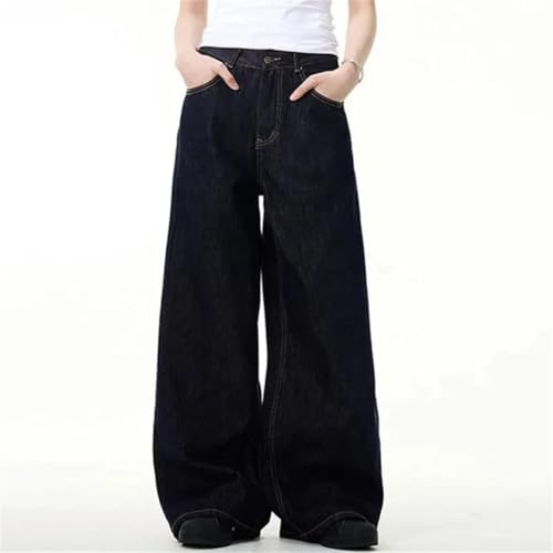 Men's Denim Pants Vintage Washing Wide Leg Loose Jeans Straight Trousers2