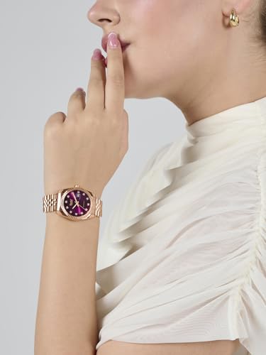 Image of Ajanta Quartz Avenza Women Analog Watch| Stainless Steel Bracelet Strap | Day & Date Display | Water Resistant | Formal & Casual Wrist Watch for Women
