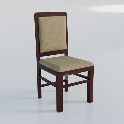 Image of VK Furniture Premium Solid Wood 4 Seater Dining Table Set of 4 for Home | Sheesham Wood Dining Table with High Back Cushioned 4 Chairs Walnut |Dinning Table 4 Seater Chairs for Home| Benze Walnut