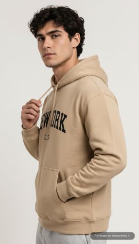 Image of FYLTR Men's Graphic Printed Fleece Hooded Sweatshirt with Kangaroo Pocket | Full Sleeve Pullover Hoodie for Medium to Heavy Winter