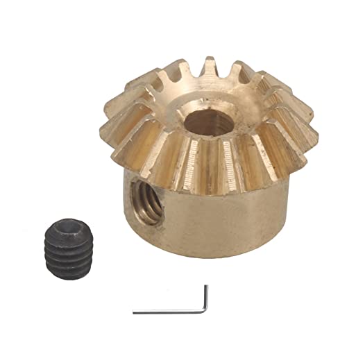 Image of 15T Copper 0.8 Modulus Tapered Bevel Gear Wheel 3mm Bore 10mm Outer Dia