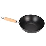 Aramox Gusseisen -Pfanne Bratpfanne Pfanne Pan Induktion Kochgeschirr Multifunktionalem Eisentopf mit Bequemem Griff für Tägliche Hauskost (24cm)