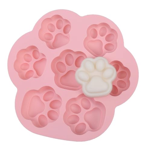 Muffinform Silikon Herzform Backform, Silikonform, Große rosafarbene Katzenpfoten-Silikonform, Silikon Muffinförmchen, Antihaft Muffin Backform Herz Fur Cupcake, Pudding und Mini Kuchen