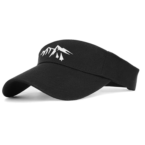 Image of Butterfly Flower Visor Hat Black Women Running Visors Adjustable Size Stylish Sunflower Tennis Summer Sun Visors for Men Boy