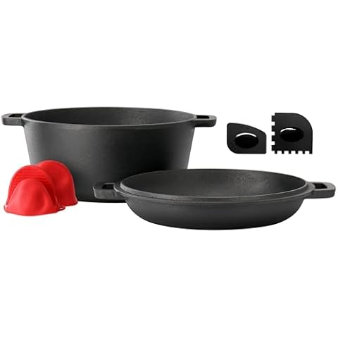MegaChef 5 Quart Cast Iron Set Cover