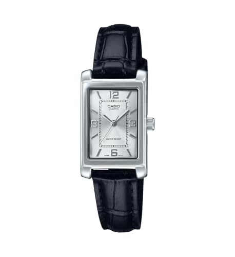 Casio LTP-1234LL-7A Women's Rectangular Standard Classic Leather Band Silver Dial Dress Watch