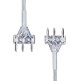 FEFOSAEP Fencing Body Cord - 3-Prong Epee Body Cord - Fencing Epee Body Cord with Transparent Cable Plugs (Set of 2)