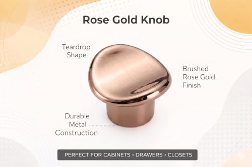 Image of JAGGER JAG401 Drawer Knobs for Home & Office - Durable and Elegant Stainless Steel Door Knob for Cabinets, Cupboards & Dressers (2, Rose Gold (CURV Round))