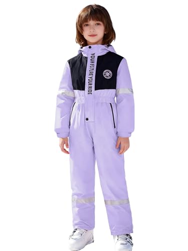 Yeahdor barn flickor pojkar reflekterande ränder snökläder bergsklättring gräva vandring vinter varm utomhus overaller, Lavendel, 170