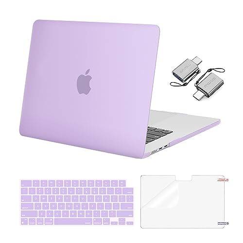 Image of MOSISO Compatible with MacBook Air 15 inch Case M5 2026 M4 M3 M2 2025-2023 | A3448 A3241 A3114 A2941, Hard Shell&Keyboard Cover&Screen Film&Type C, Great for Study Travel Work, Purple