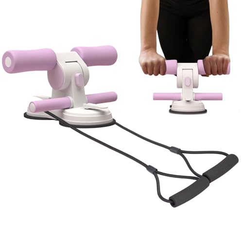 Taza de succión abdominal, dispositivo de asistencia de ajuste, máquina de entrenamiento AB Core | 3 niveles ajustables, doble succión dispositivos con cuerda de tensión para entrenamiento de brazos