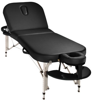 Porta-Lite Earthworks Touch Plus Massage Table with Lifting Backrest: 17.5kg (38.5lbs), 30” (76cm) Wide, Black