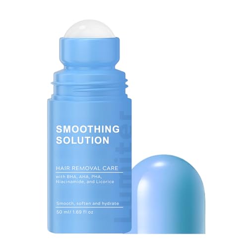 Smoothing Solution Ingrown Hair Treatment, After Shave Soothing Roll on Serum with BHA AHA, Razor Bump & Ingrown Hairs Serum for Men & Women Underarm/Face/Neck/Leg, Tend Skin Solution, 50ML